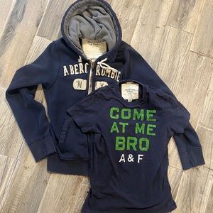 Abercrombie zip up hoodie and tee shirt combo